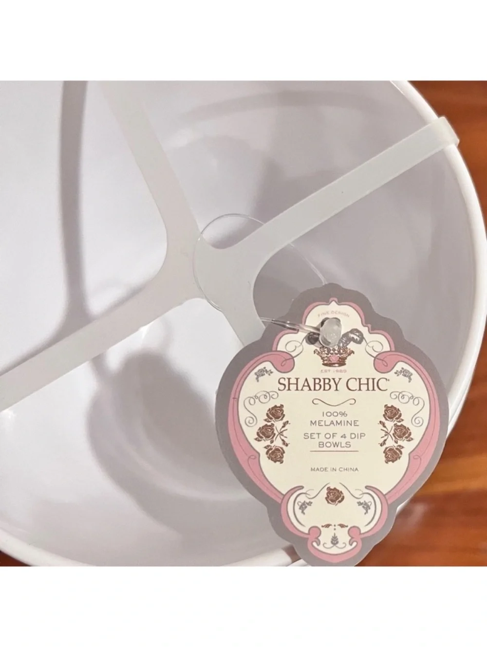 🆕-Shabby Chic- Blue Bow Coquette Melamine 5-Piece Bowl Set.